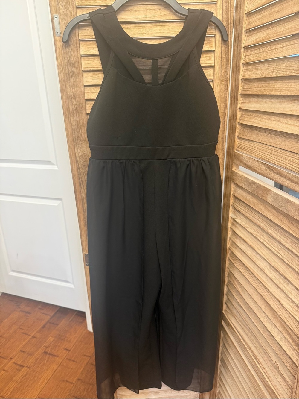 Black Sleeveless Girls' Bodysuit Dress-Style One-Piece